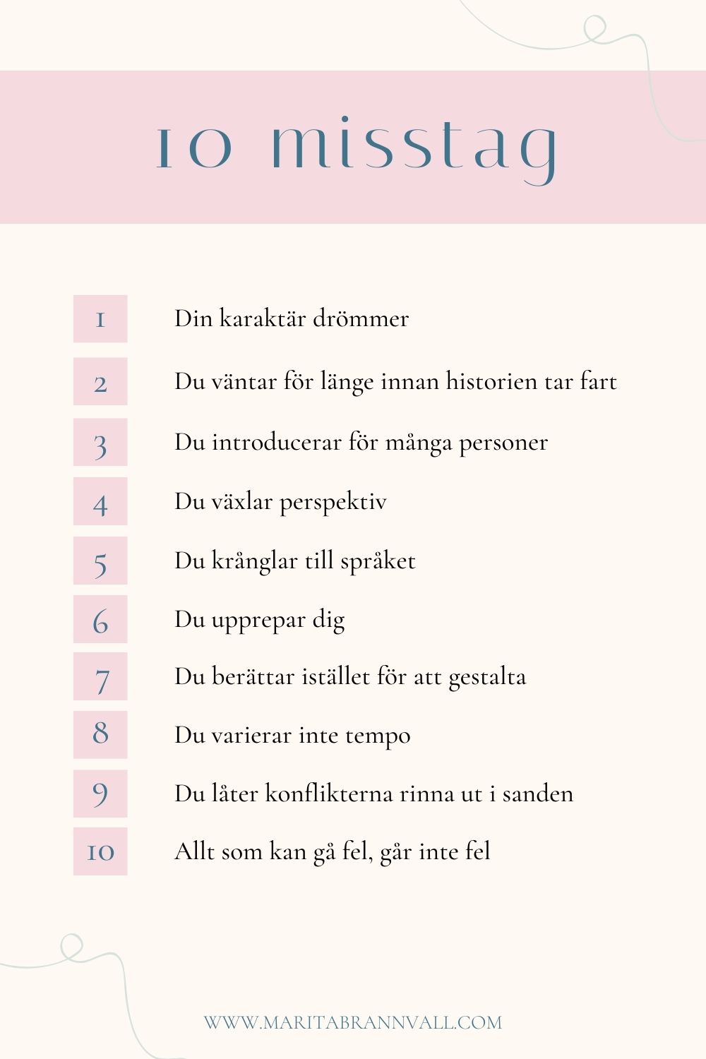 10 misstag att undvika - Marita Brännvall